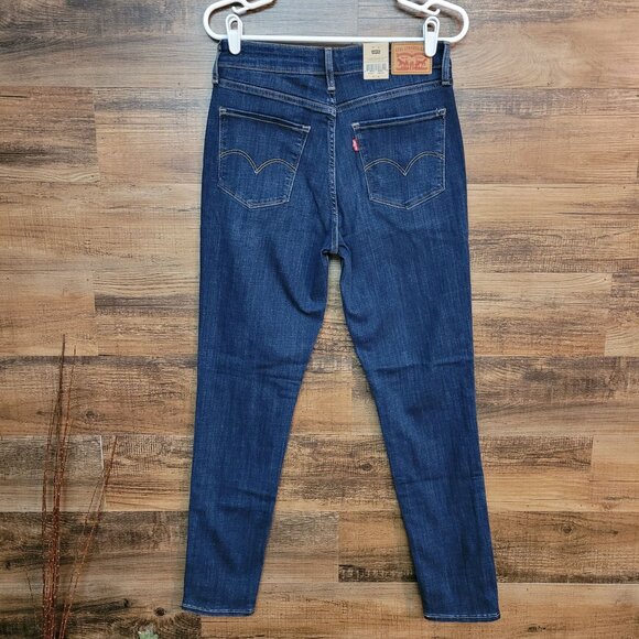 Levi's Jeans Sz 28 Hyper Soft 721 High Rise Skinny Medium Dark Wash Stretch NWT - Picture 2 of 11
